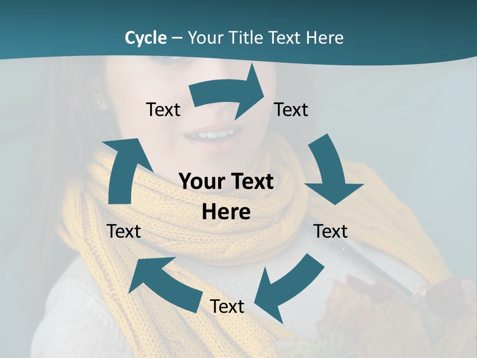 Woman Leaf Girl PowerPoint Template