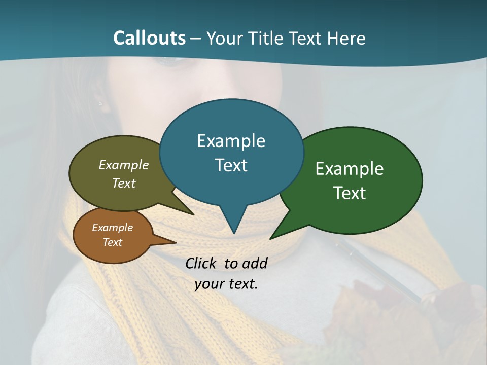 Woman Leaf Girl PowerPoint Template