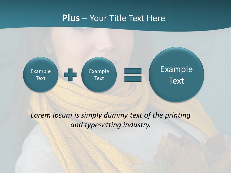 Woman Leaf Girl PowerPoint Template