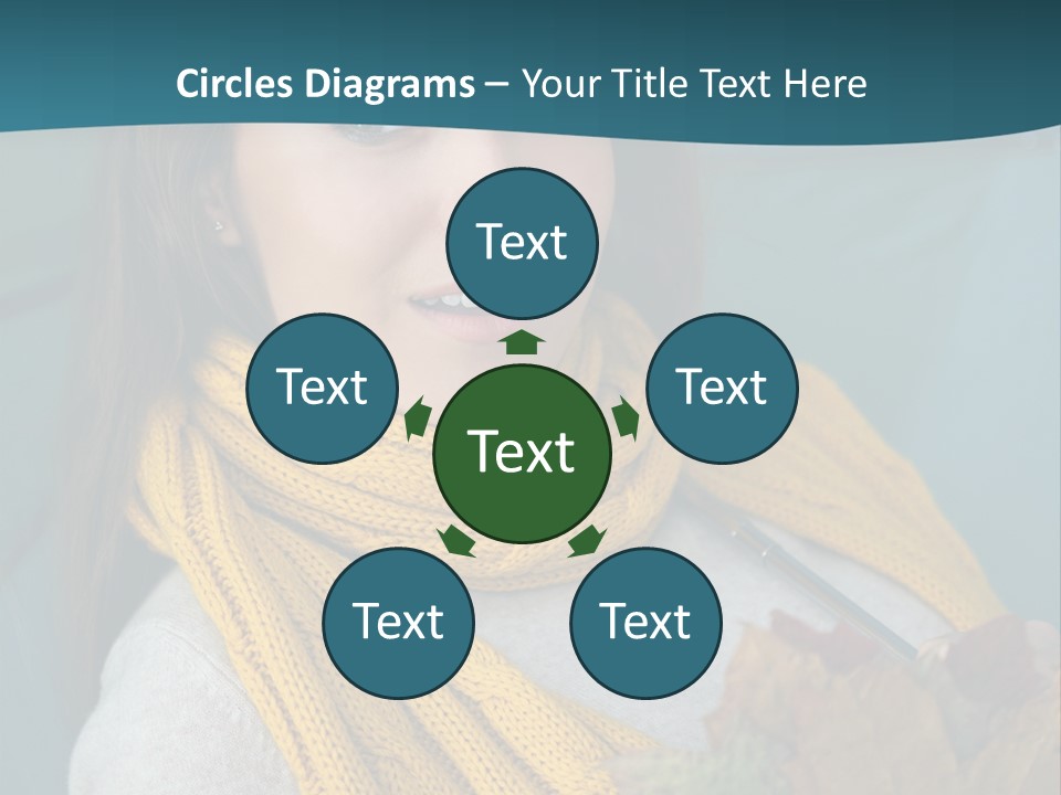 Woman Leaf Girl PowerPoint Template