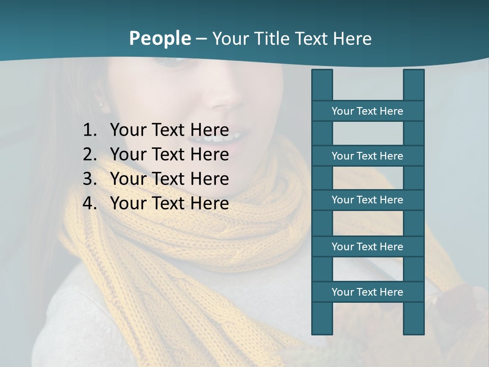 Woman Leaf Girl PowerPoint Template