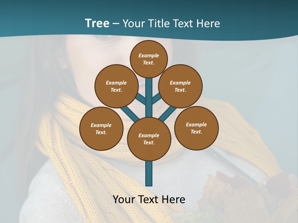 Woman Leaf Girl PowerPoint Template