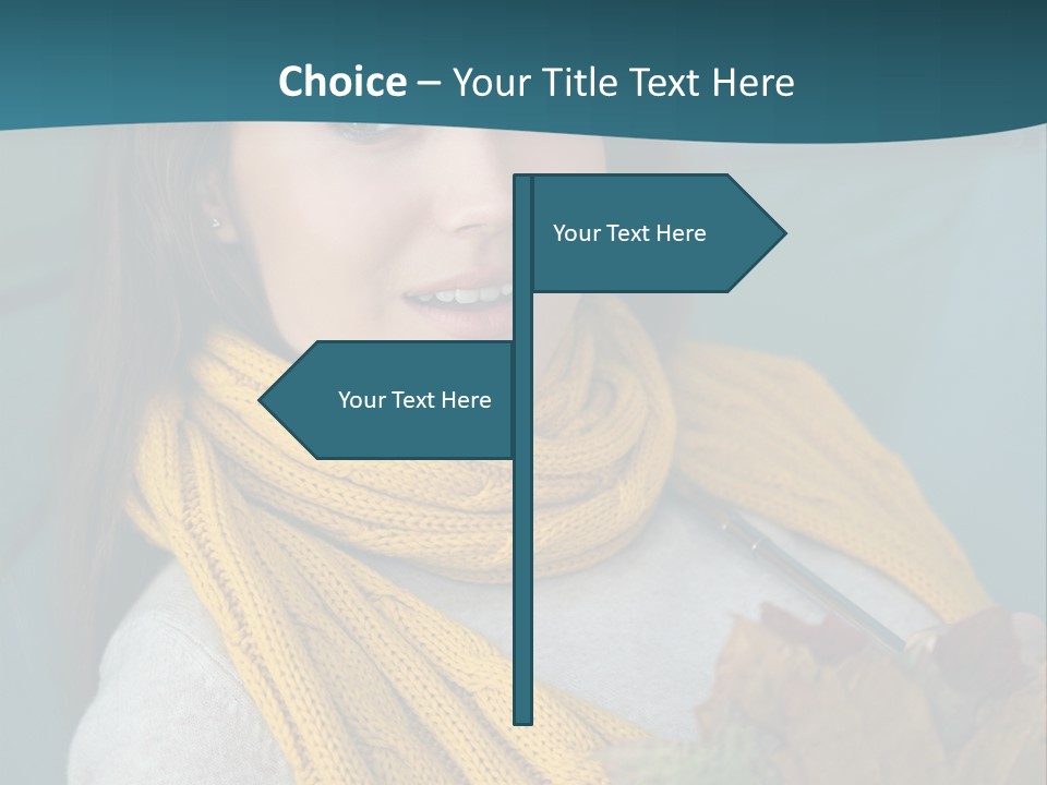 Woman Leaf Girl PowerPoint Template