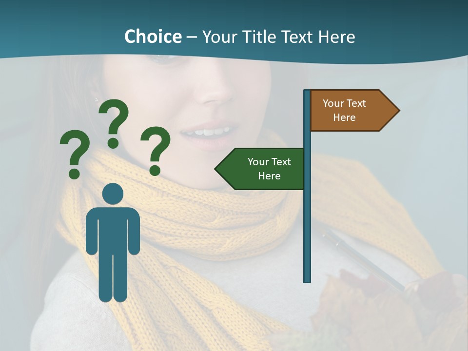 Woman Leaf Girl PowerPoint Template