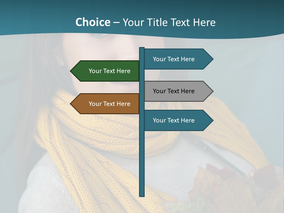 Woman Leaf Girl PowerPoint Template