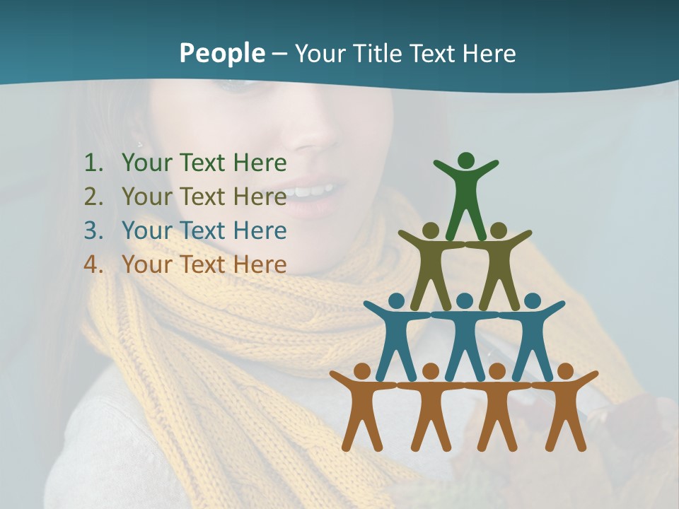 Woman Leaf Girl PowerPoint Template