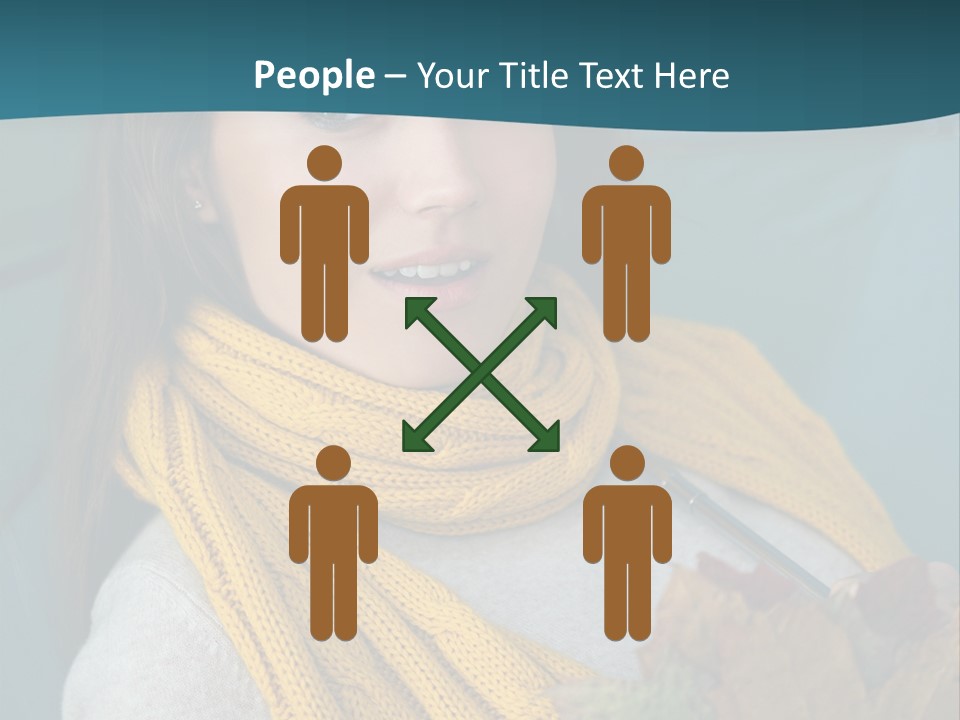 Woman Leaf Girl PowerPoint Template