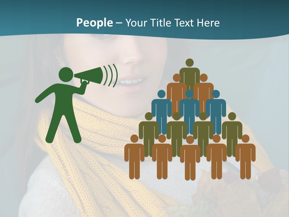 Woman Leaf Girl PowerPoint Template