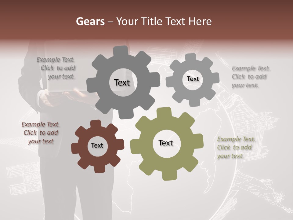 Earth Software Hand PowerPoint Template