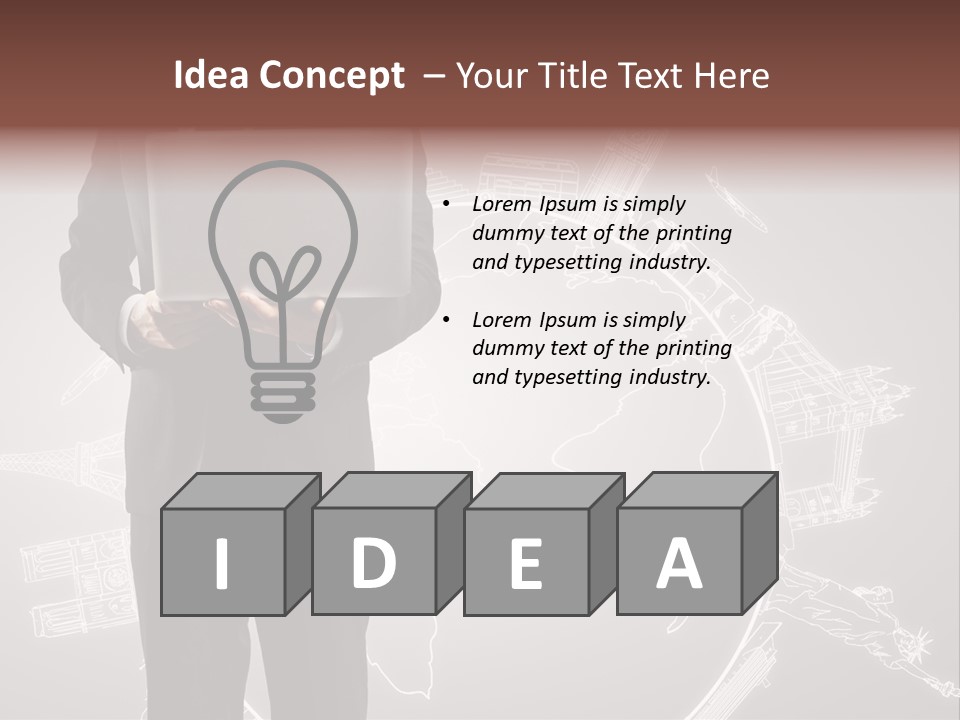 Earth Software Hand PowerPoint Template