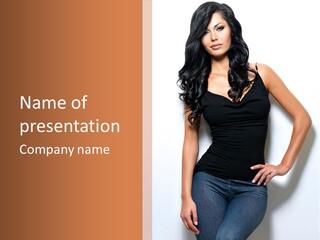 Woman Black Glamour PowerPoint Template