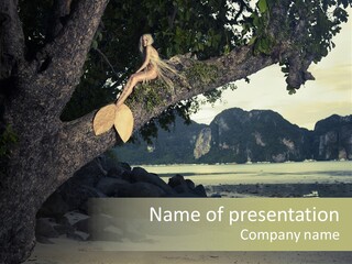 Sitting Naked Figure PowerPoint Template