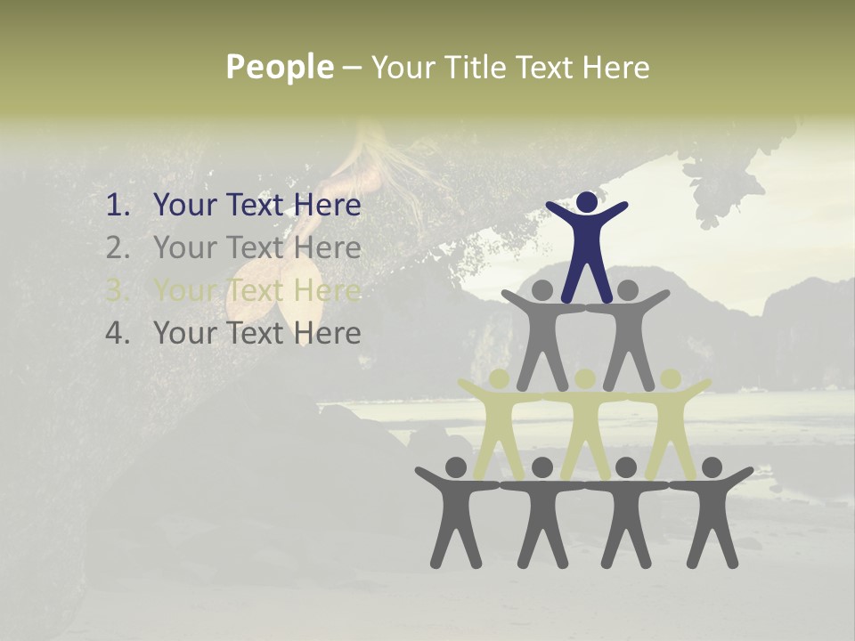 Sitting Naked Figure PowerPoint Template