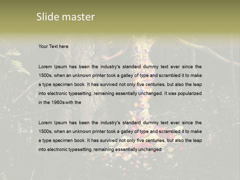 Dress Romantic Figure PowerPoint Template