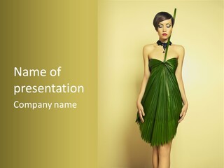 Person Brunette Fashionable PowerPoint Template