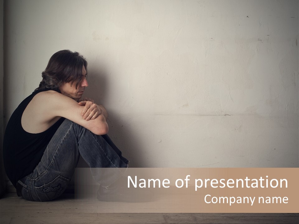 Feelings Depressed Portrait PowerPoint Template
