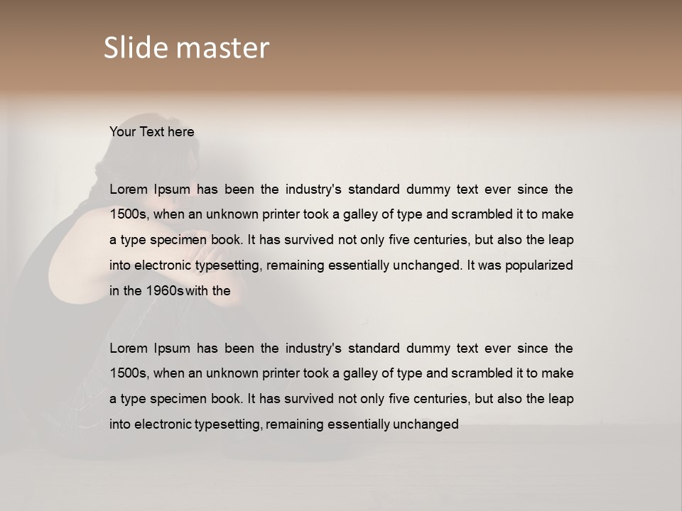 Feelings Depressed Portrait PowerPoint Template