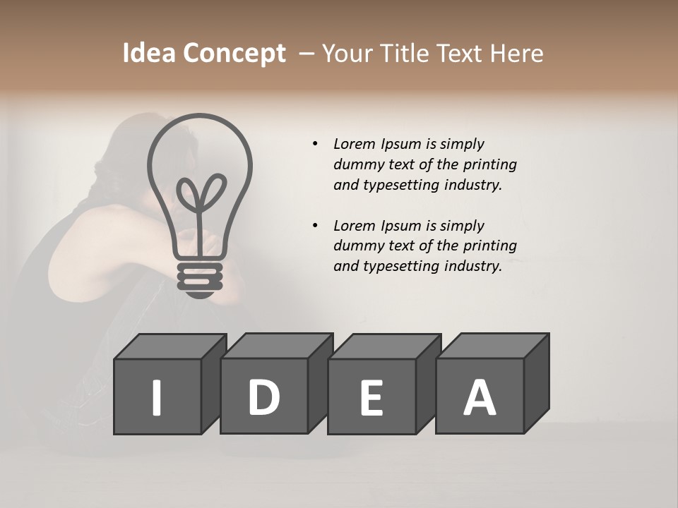 Feelings Depressed Portrait PowerPoint Template