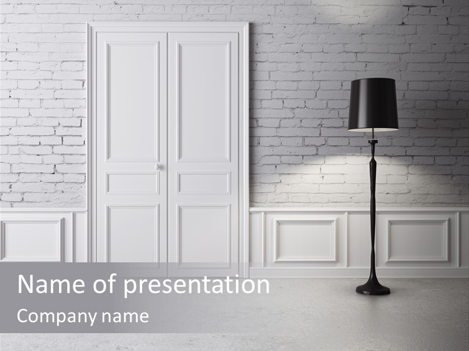 Stained Cement Building PowerPoint Template