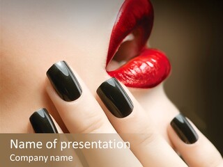Glamour Bright Mouth PowerPoint Template