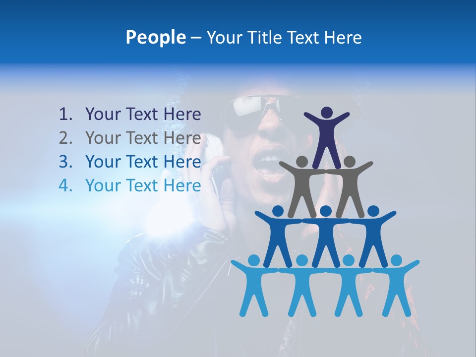 Vinyl Man Singing PowerPoint Template