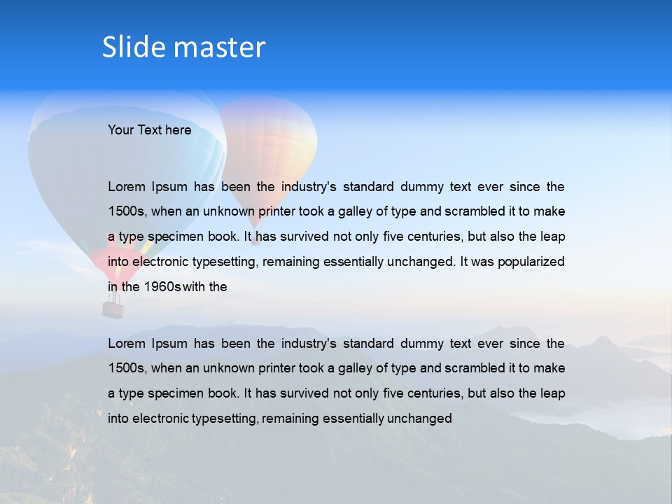 Blue Flight Hill PowerPoint Template