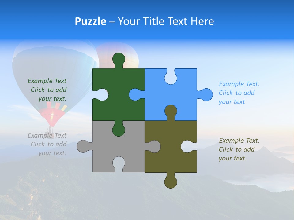 Blue Flight Hill PowerPoint Template