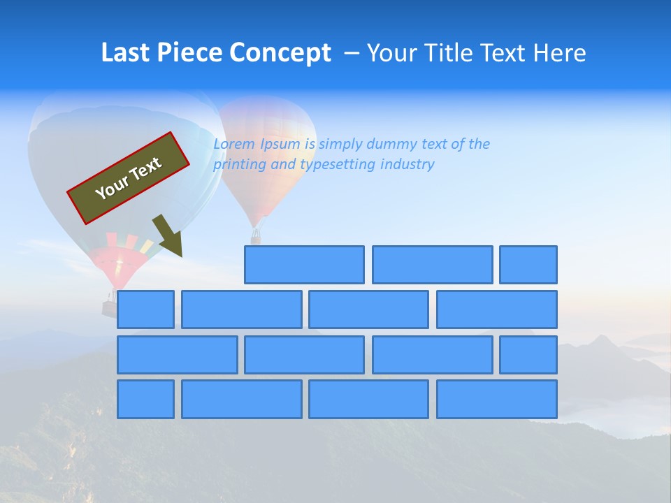 Blue Flight Hill PowerPoint Template