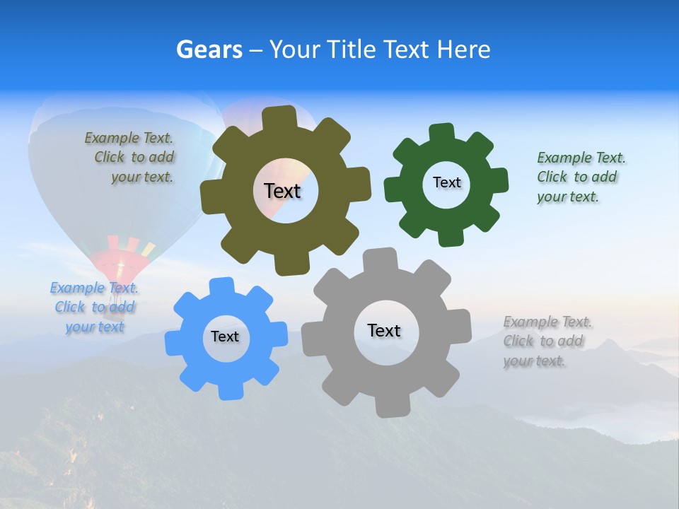 Blue Flight Hill PowerPoint Template