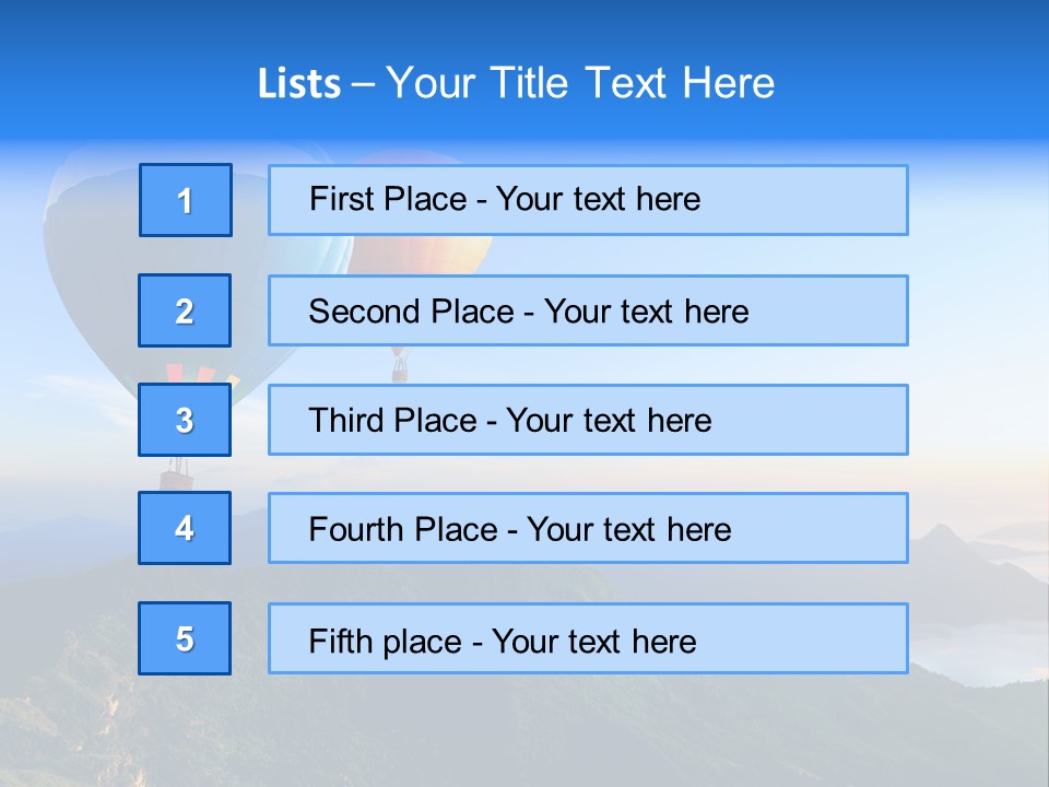Blue Flight Hill PowerPoint Template