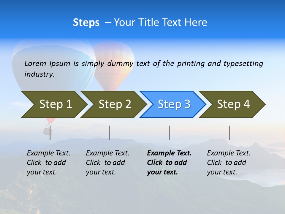 Blue Flight Hill PowerPoint Template