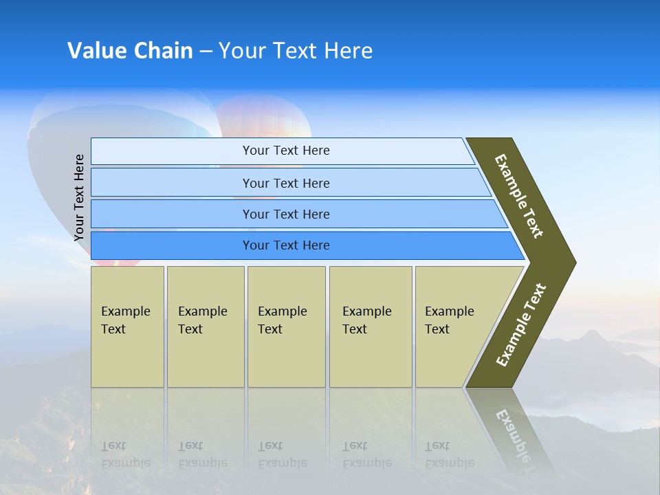 Blue Flight Hill PowerPoint Template