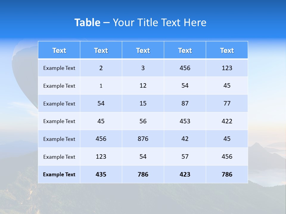 Blue Flight Hill PowerPoint Template