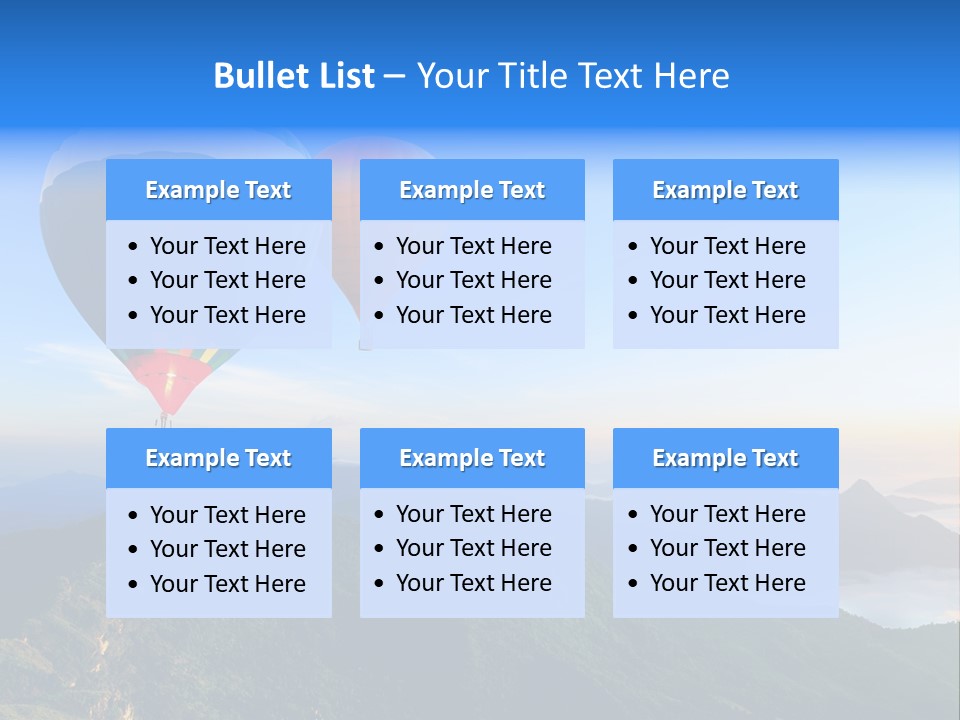 Blue Flight Hill PowerPoint Template