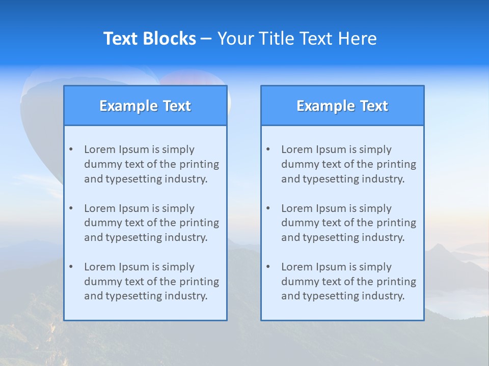 Blue Flight Hill PowerPoint Template
