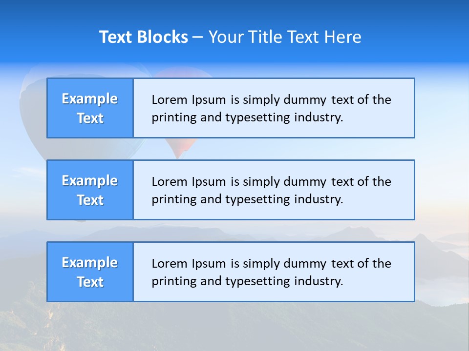 Blue Flight Hill PowerPoint Template