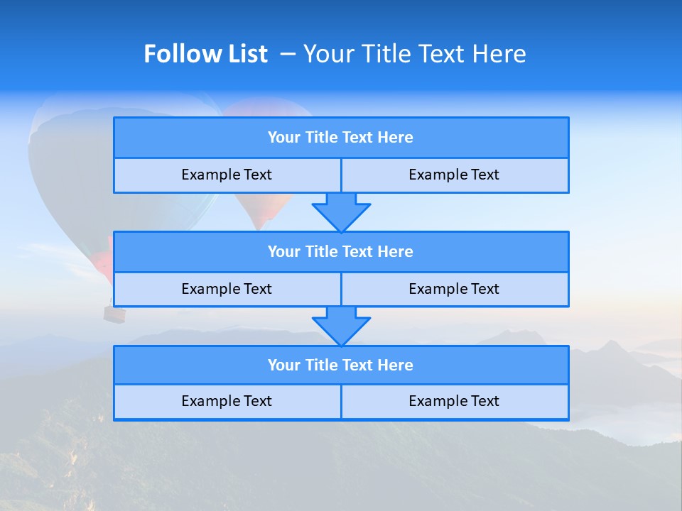 Blue Flight Hill PowerPoint Template