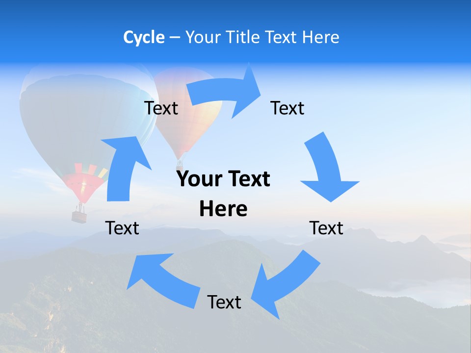 Blue Flight Hill PowerPoint Template