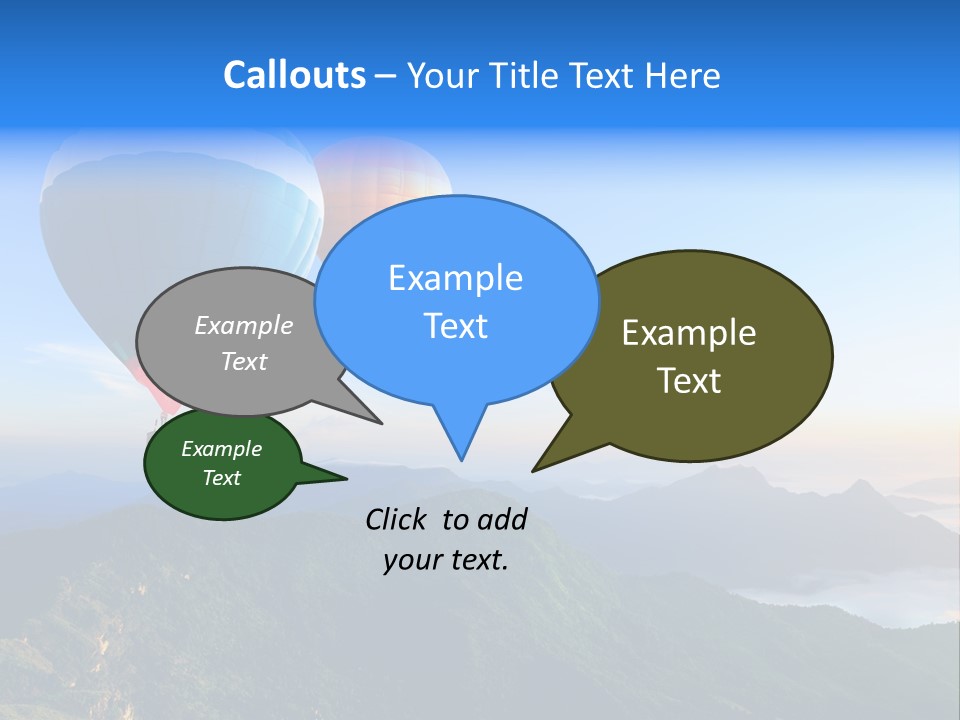 Blue Flight Hill PowerPoint Template