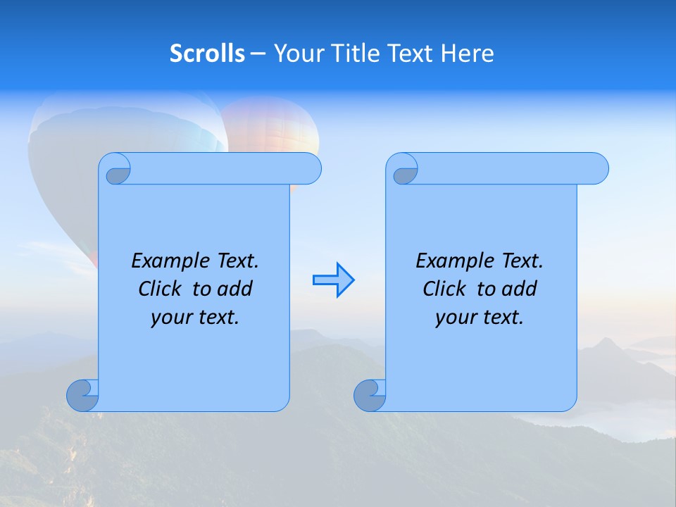 Blue Flight Hill PowerPoint Template