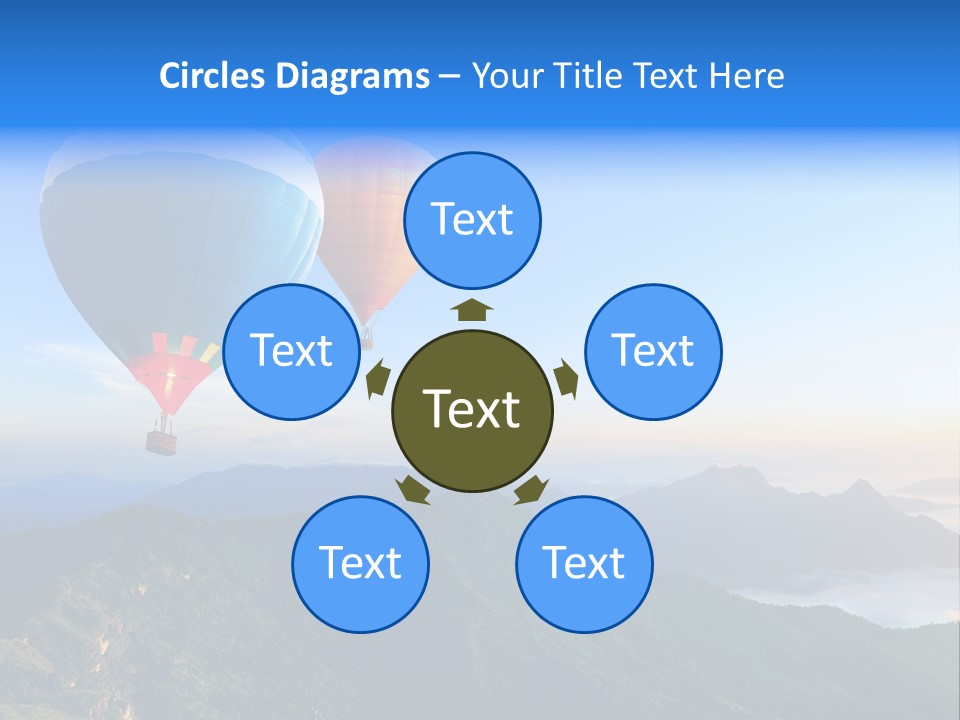 Blue Flight Hill PowerPoint Template