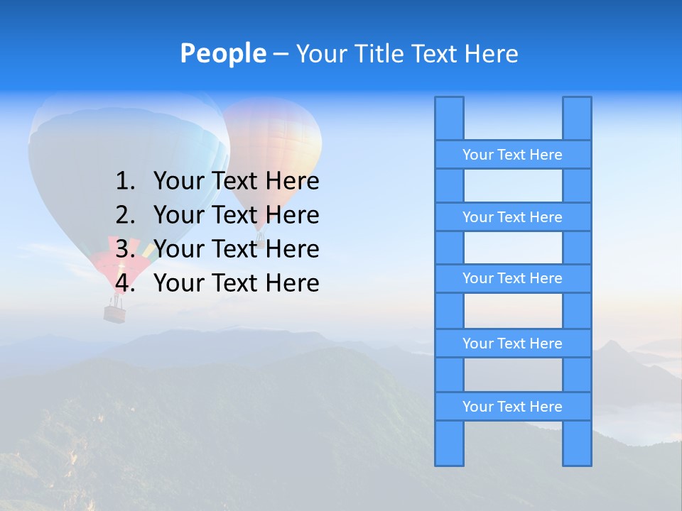 Blue Flight Hill PowerPoint Template