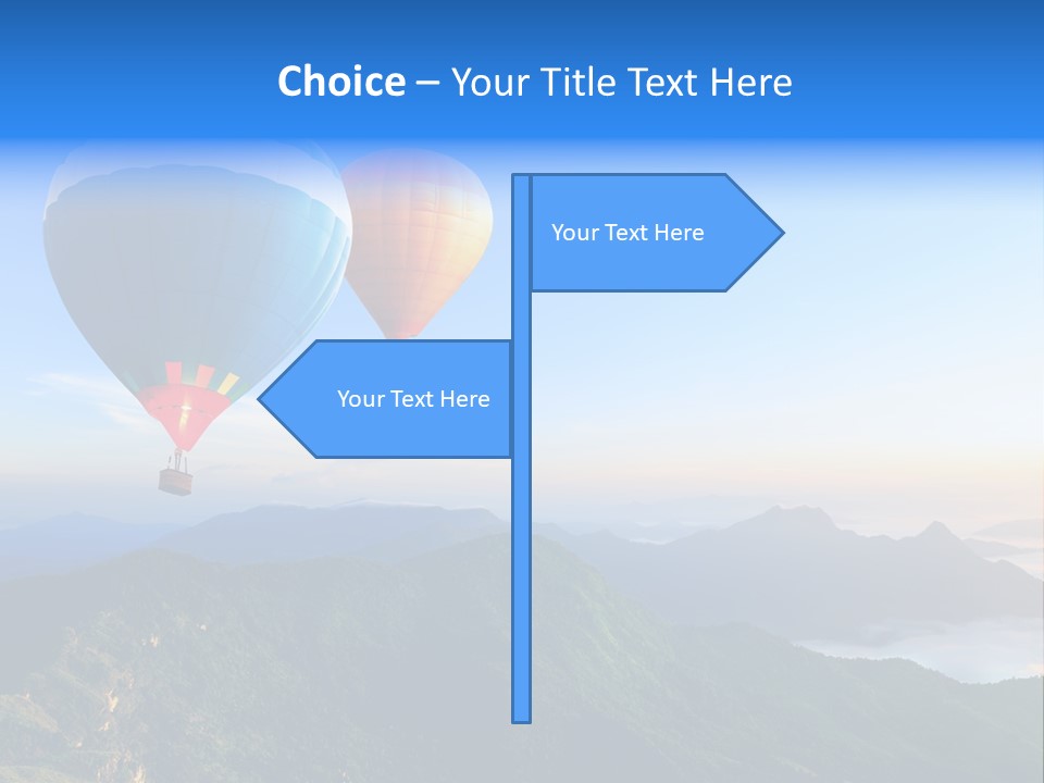 Blue Flight Hill PowerPoint Template