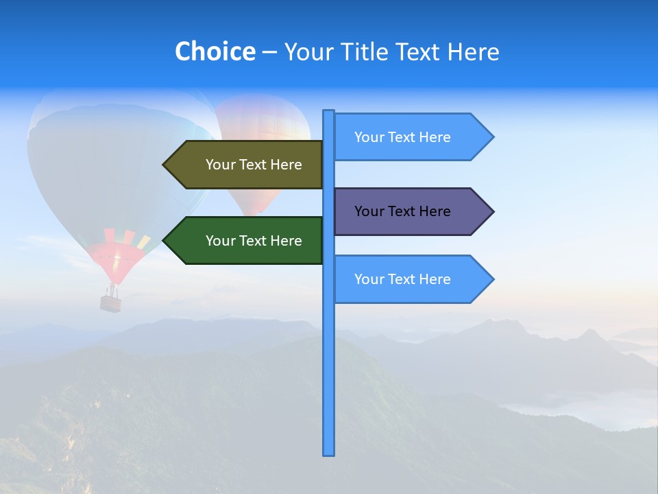 Blue Flight Hill PowerPoint Template