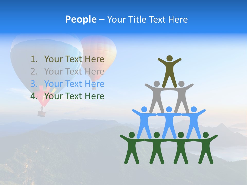Blue Flight Hill PowerPoint Template