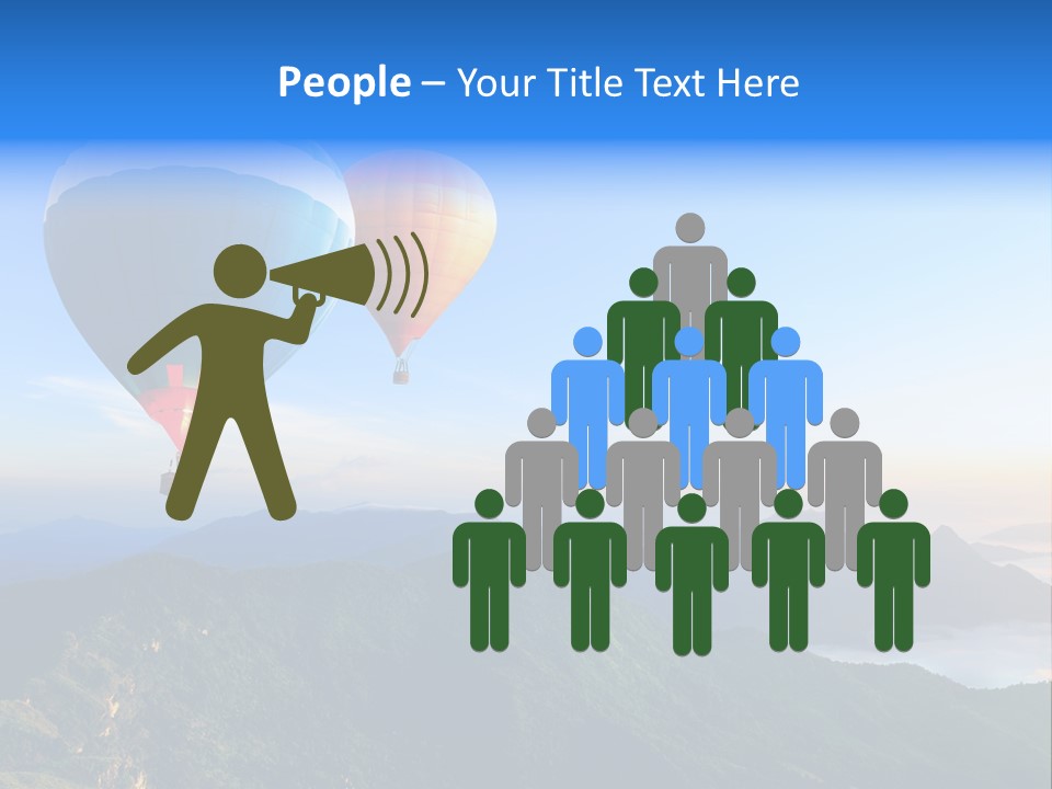 Blue Flight Hill PowerPoint Template