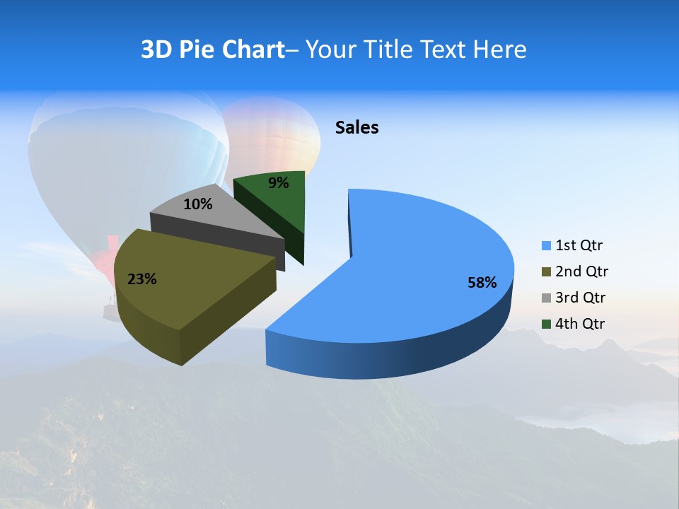 Blue Flight Hill PowerPoint Template