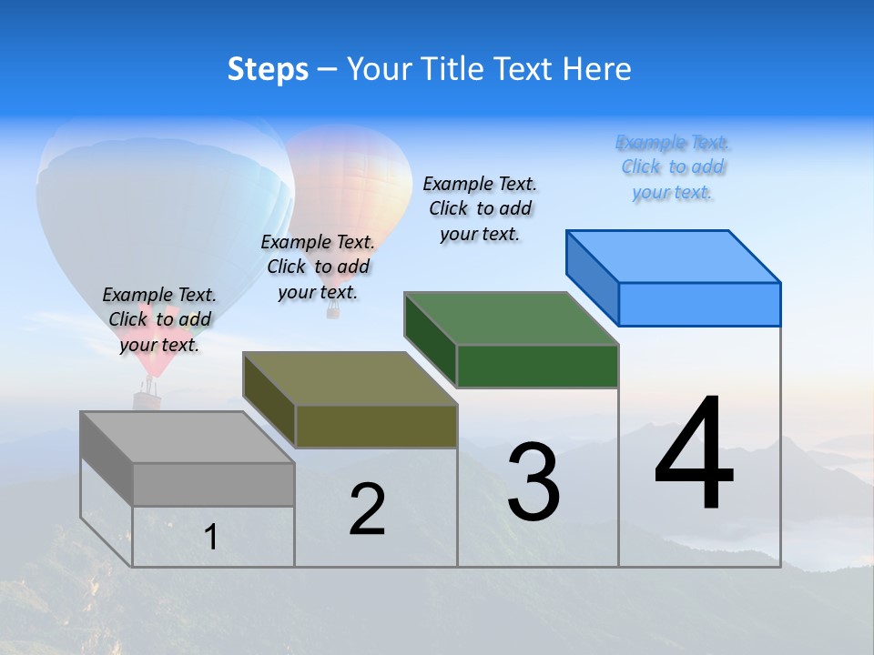 Blue Flight Hill PowerPoint Template