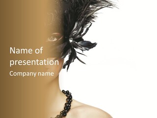 Woman Beautiful Black PowerPoint Template