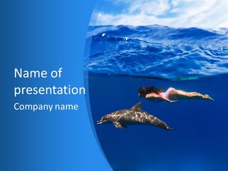 Ocean Marine Swimmer PowerPoint Template